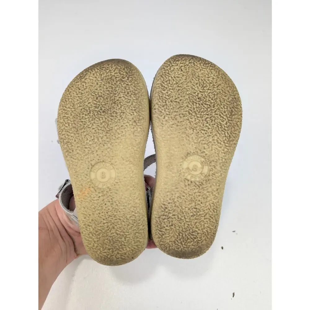 San-Sun Saltwater Surfer Silver Sandals - Toddler Girl's size 8